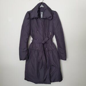 NEW ADD Down Puffer Jacket Black Long Belted Double Breasted Coat 2